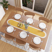 Cotton Yellow & Off White Table Runner (Pack of 1)