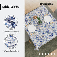 Polyester Chintz Blue Table Cloth (Pack of 1)