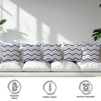Micro Chevron Blue Cushion Cover