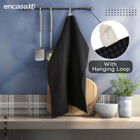 Waffle Grey Black Kitchen Towel (Pack of 4)
