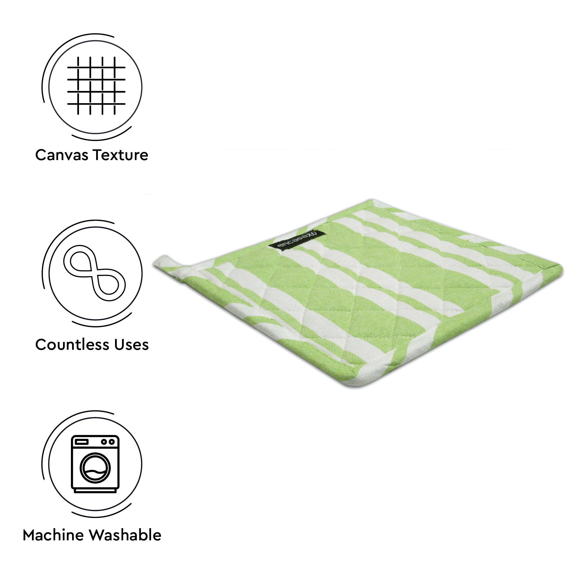 RC Yarn-Dyed Franca Lime Stripes Potholder (Pack of 2)