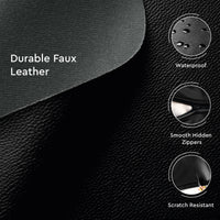 PVC Leather Black Cushion Cover (Pack of 2)