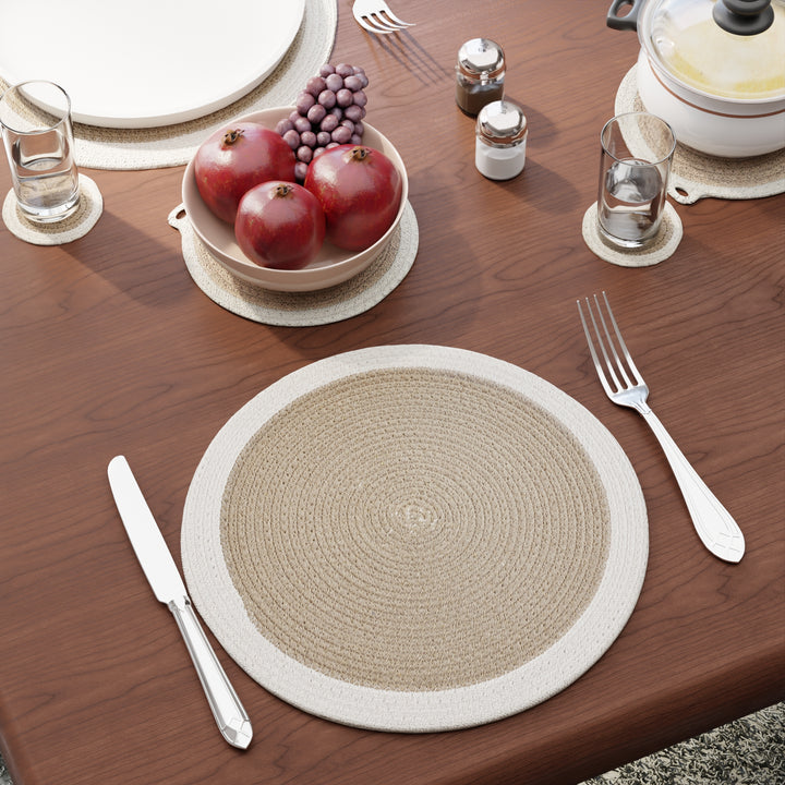 Cotton Beige & Off White Dinning Table Combo (Pack of 11)