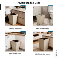 PU-Leather Cream Leather Dustbin