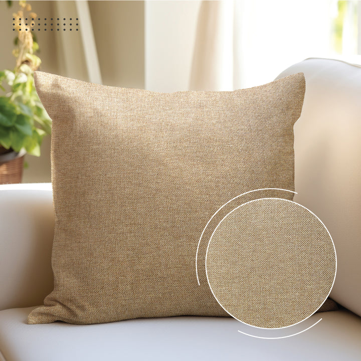 Jute Cherry Fawn Cushion Cover (Pack of 2)