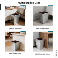 PU-Leather Silver Leather Dustbin