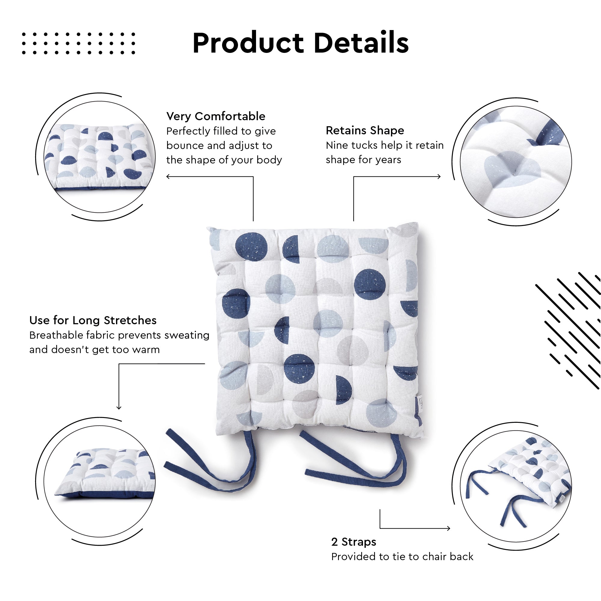 20s Sheeting Blue Moon Chairpad (Pack of 4)