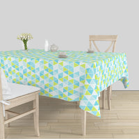 Polyester Big Triangles Aqua Table Cloth (Pack of 1)