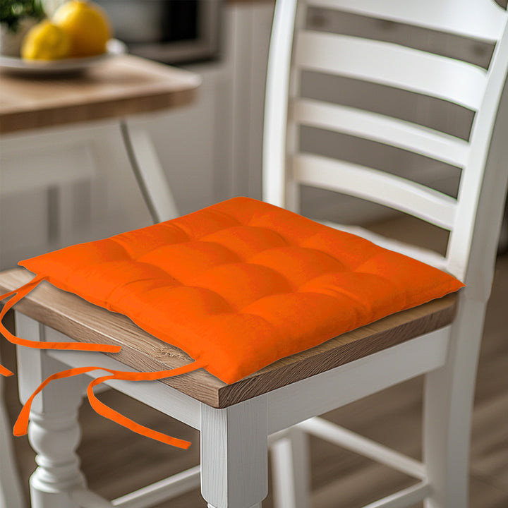Cotton Orange Chairpad (Pack of 2)