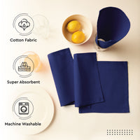 Cotton Scotch Blue Table Napkins (Pack of 12)