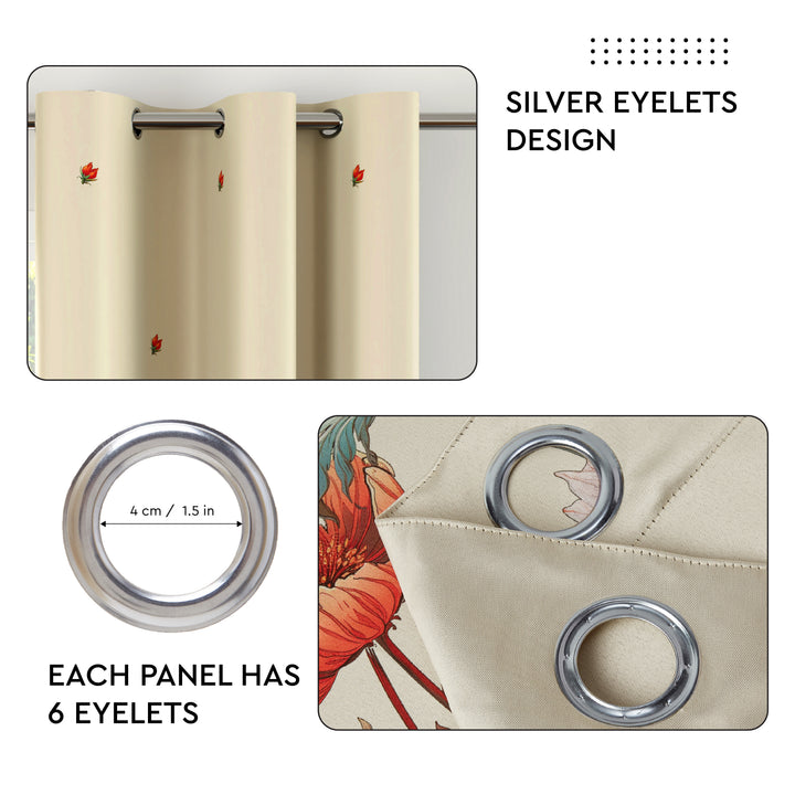 Blackout J2 Beige Curtain (Pack of 2)