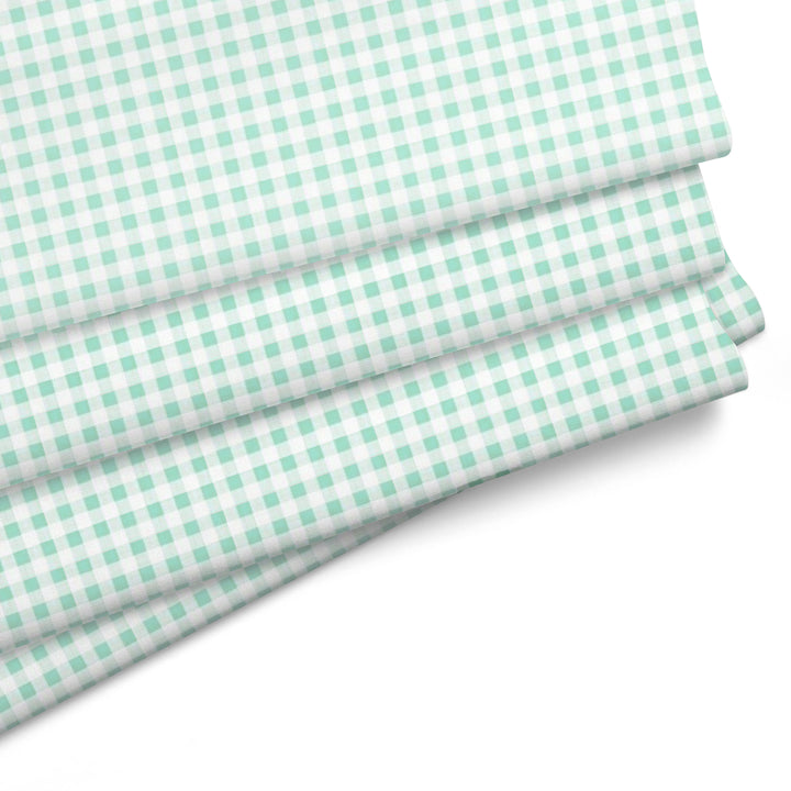 20s Sheeting Light Green Checks Fabric (1 Meter)