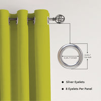 Canvas Lime Green Curtain (Pack of 1)