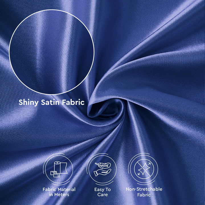 Satin Polyester Silk Navy Fabric
