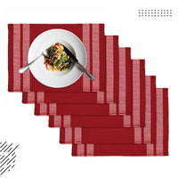 Cotton Ladder Red Placemat (Pack of 6)