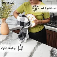 Cotton Buffalo Black Checks Kitchen Towel (Pack of 4)