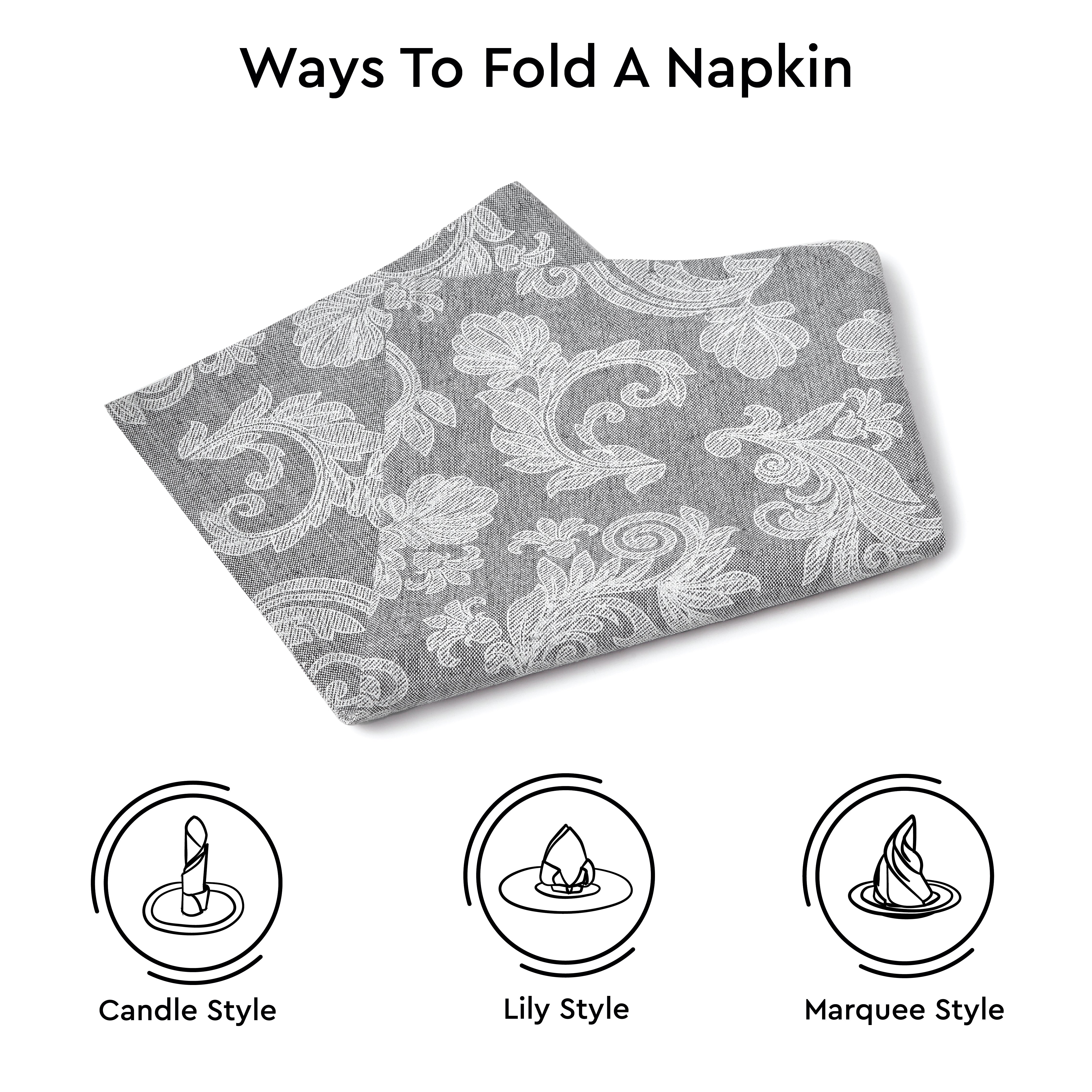 Cotton Grey Table Napkins (Pack of 6)