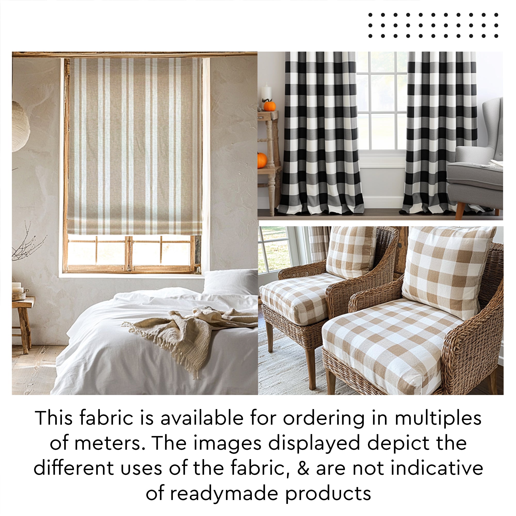 Furnishing Fabric by meter 150 cm (60 inch) | Woven Cotton Sofa Chair Unstitched Cloth Material for Curtain, Cushion, Upholstery, Bedcover