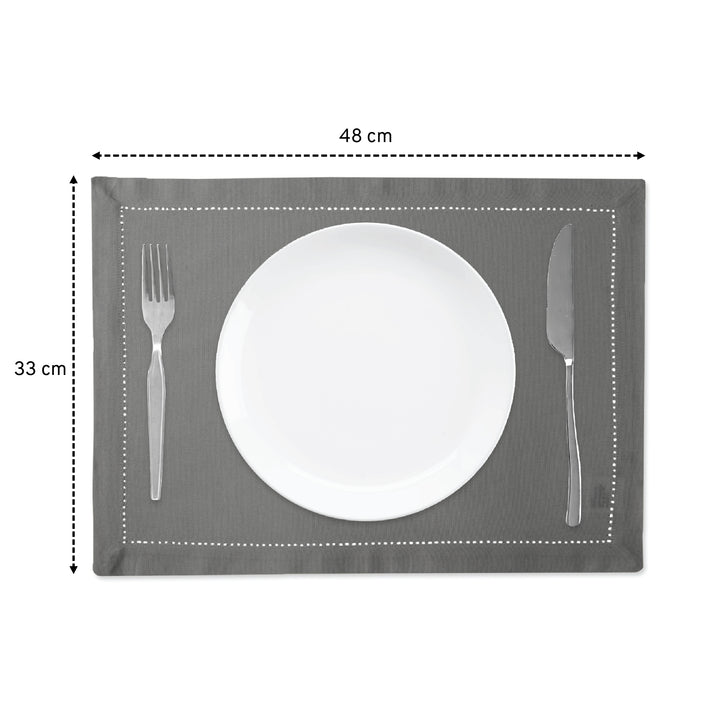 Cotton Grey Placemat (Pack of 4)