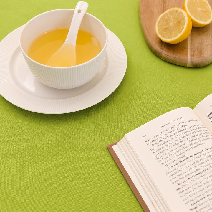 Cotton Lime Green Table Cloth (Pack of 1)