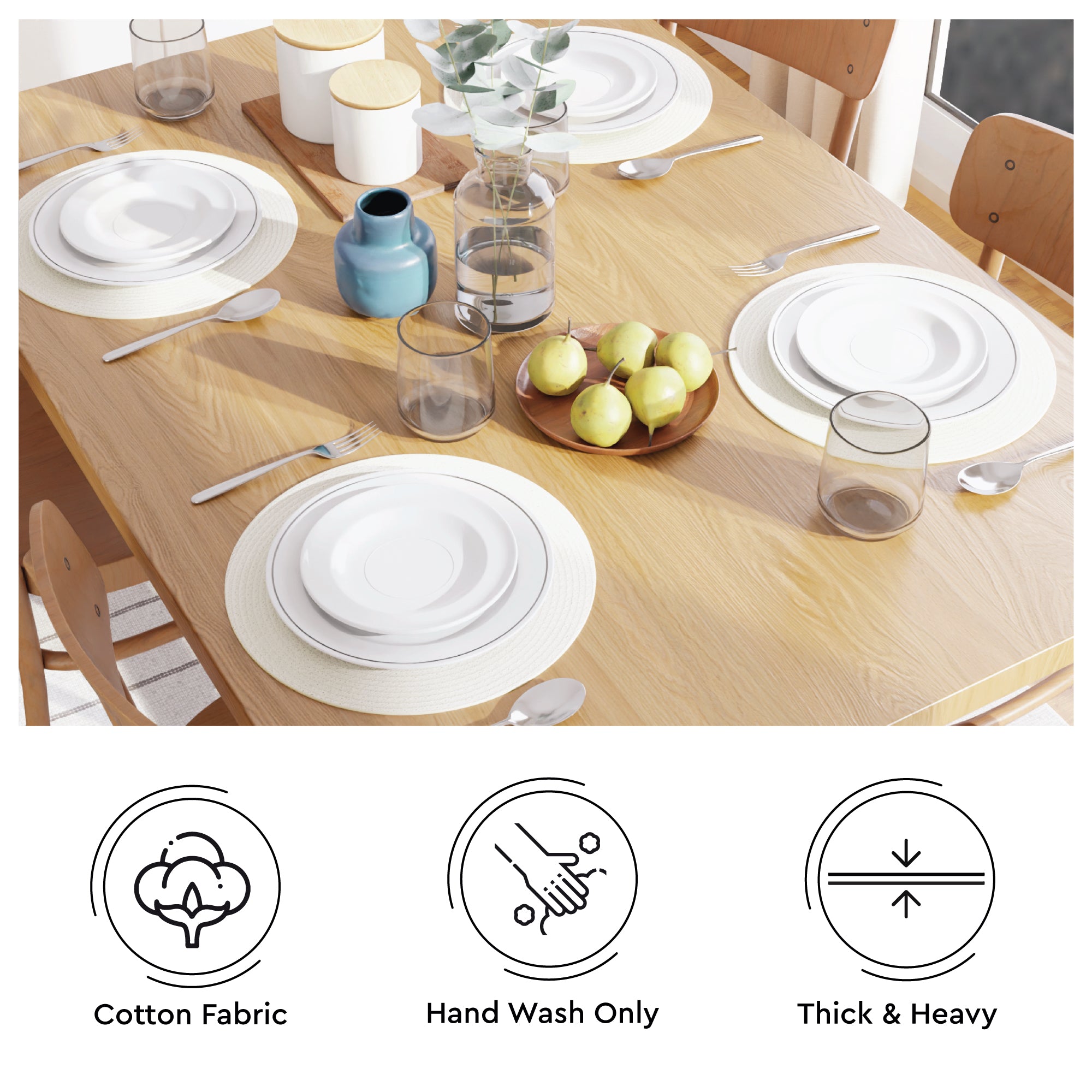 Cotton Off White Placemat (Pack of 4)