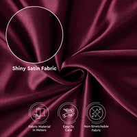 Satin Polyester Silk Dark Wine Fabric