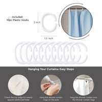 Polyester Blue Shower Curtain + Bathmat (Pack of 3)
