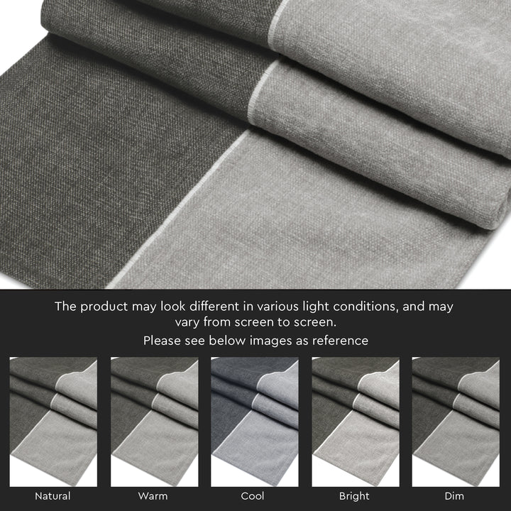 Cotton Light Grey & Grey Table Runner (Pack of 1)