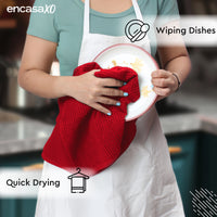 Cotton Red Kitchen Towel (Pack of 4)