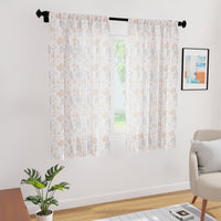 Polyester Branches Orange Curtain (Pack of 2)