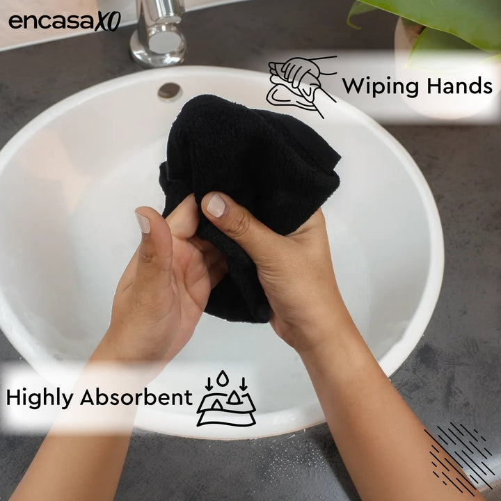 Cotton Black Bath Towel (Pack of 6)