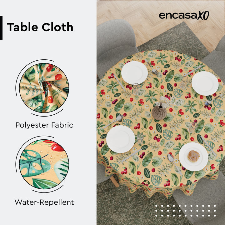 Polyester Cherry Table Cloth (Pack of 1)