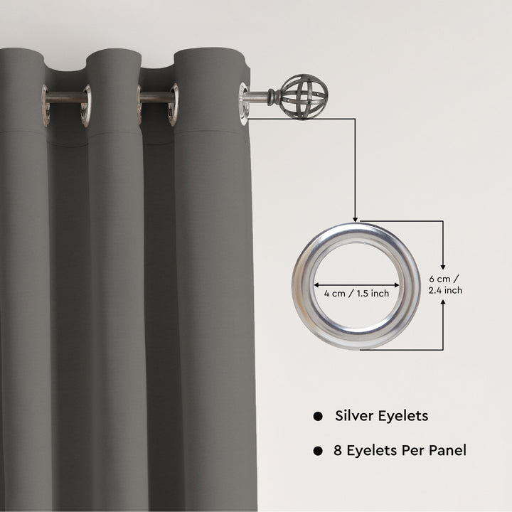 Canvas Grey Curtain (Pack of 1)