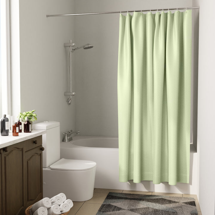 Polyester Mint Shower Curtain (Pack of 1)