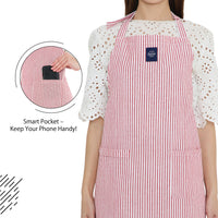 Cotton Ticking Red Apron (Pack of 1)