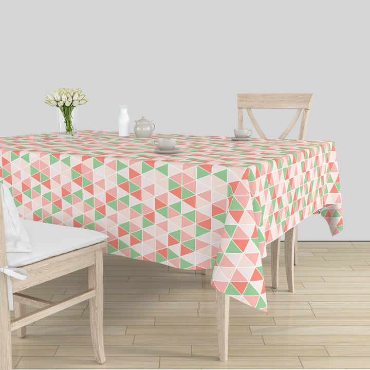 Polyester Big Triangles Tomato Table Cloth (Pack of 1)