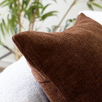 Chenille Solid Chocolate Cushion Cover (Pack of 1)