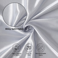 Satin Polyester Silk Silver Fabric