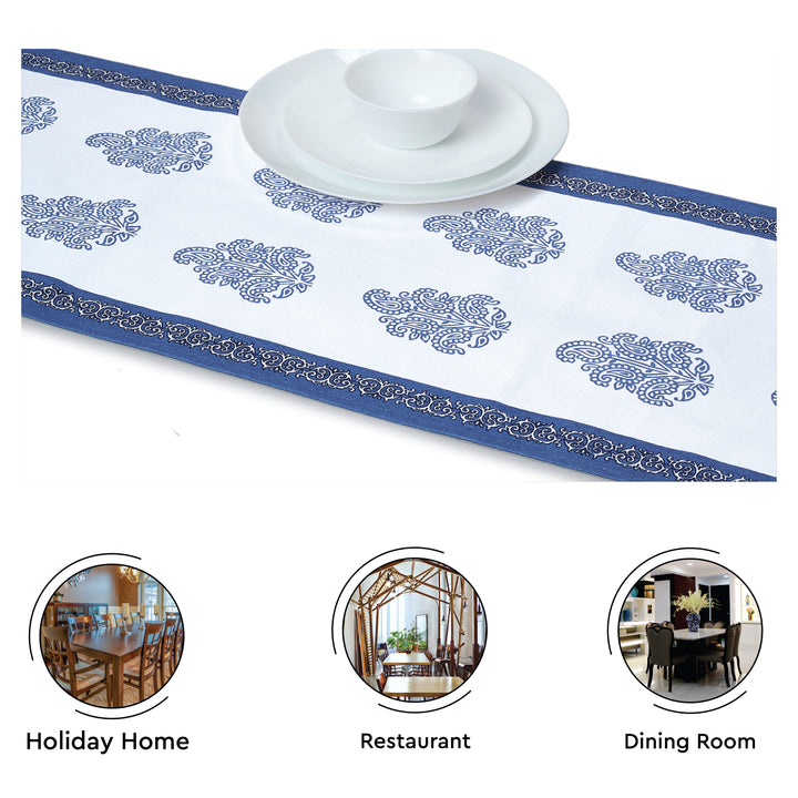 Cotton Indigo-01 Table Runner (Pack of 1)
