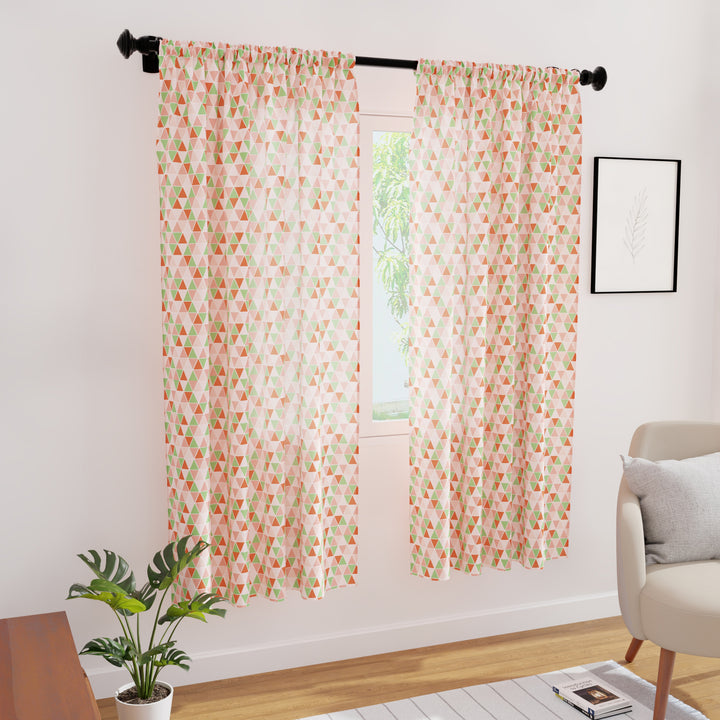 Polyester Triangles Tomato Curtain (Pack of 2)