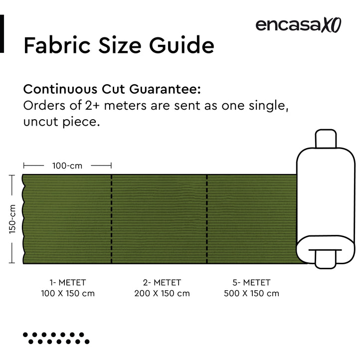 Corduroy Fabric by the Meter, 59" Wide Premium 238 GSM Polyester Upholstery & Sewing Material, Soft Ribbed Fabric for Sofa/Cushion Covers, Trousers, Curtains & DIY Crafts