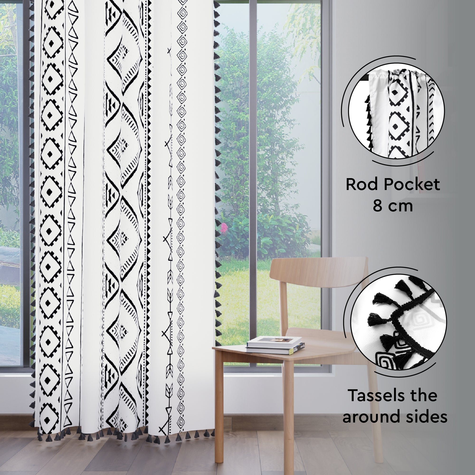 Polyester Boho Panel Curtain (Pack of 2)