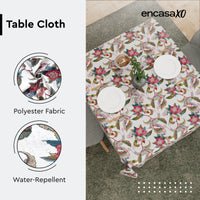 Polyester Chintz Red Table Cloth (Pack of 1)