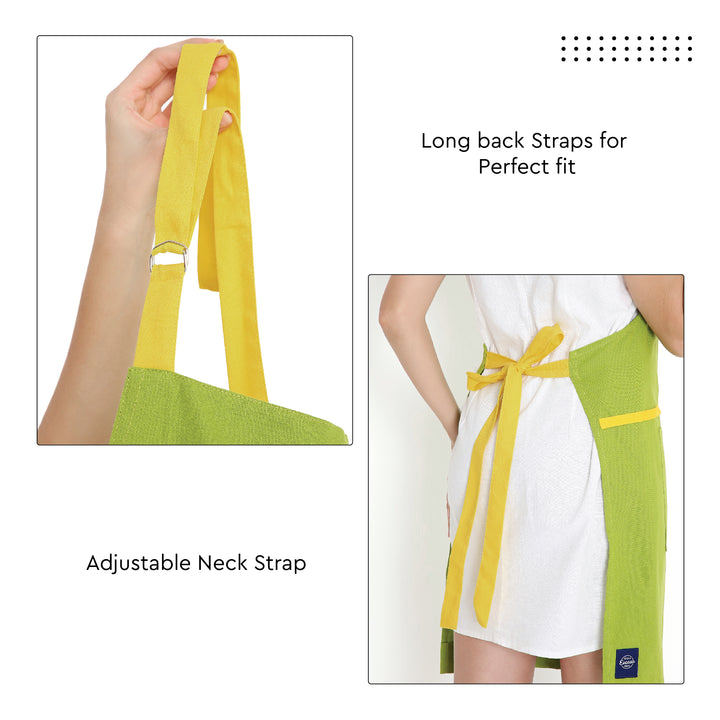 Cotton Lime Green Apron (Pack of 1)