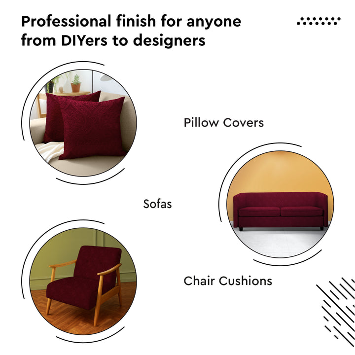 Embossed Velvet Maroon Fabric