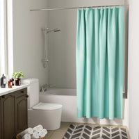 Polyester ZZ Teal Shower Curtain (Pack of 1)