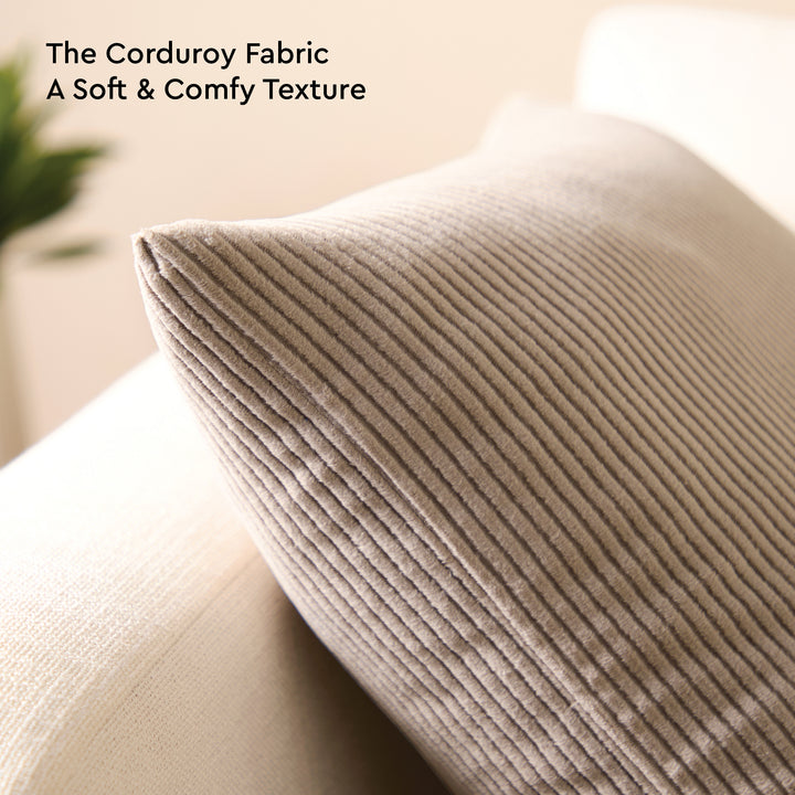 Corduroy Light Taupe Cushion Cover