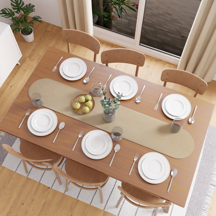 Cotton Beige Table Runner (Pack of 1)