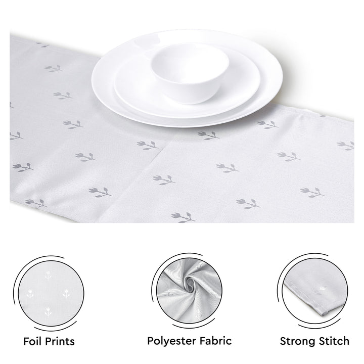 Blackout Buti Silver Light Grey Table Runner (Pack of 1)