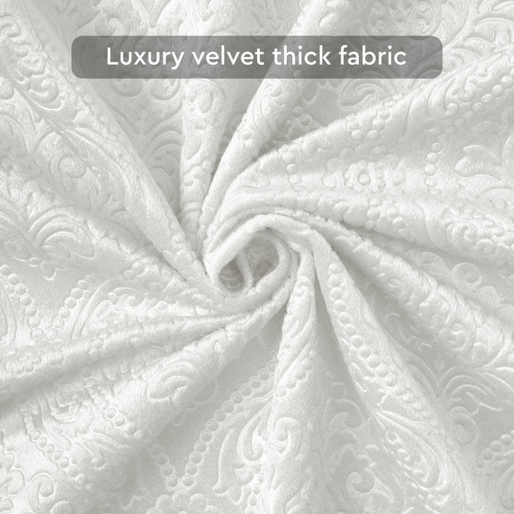 Embossed Velvet Cream Curtain